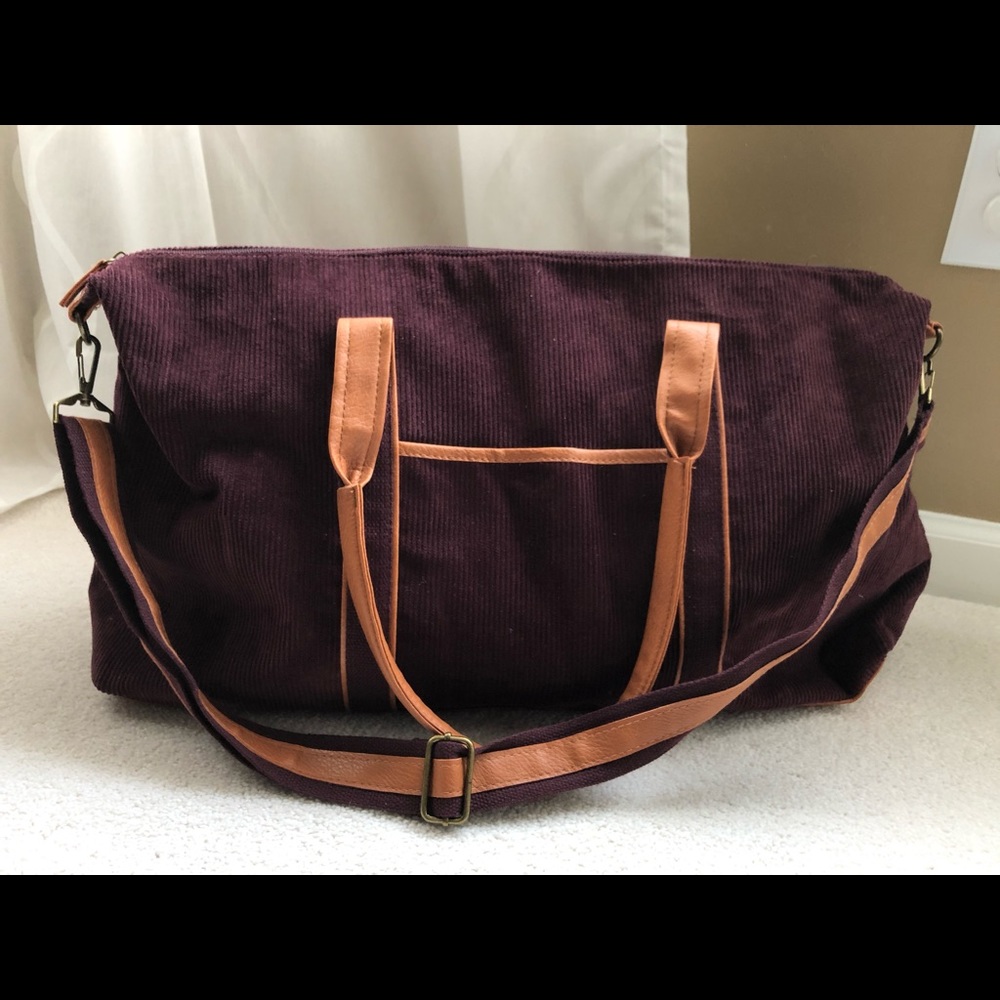 DSW Maroon Corduroy Duffle bag